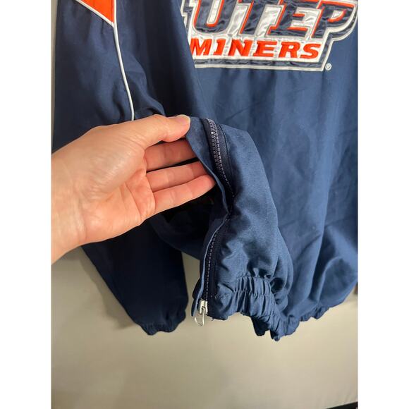 UTEP Miners Windbreaker Sweater Mens Sz XXL 1/4 Zip Pullover College Embroidered - Picture 12 of 16